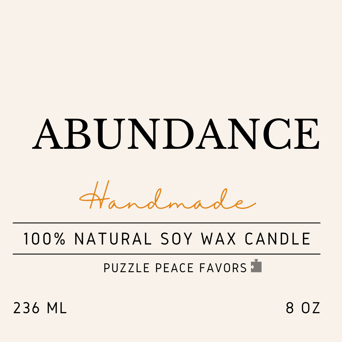 Abundance Soy Wax Candle 8oz